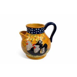 Rooster Chicken Chick Pottery Pitcher Ceramic Ambience Collection By Giani Hand